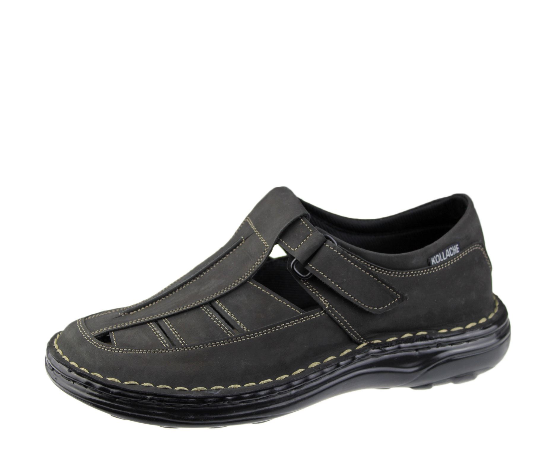 Mens Wide Fit Sandals Casual Beach Fashion Casual Walking Leather Shoes ...