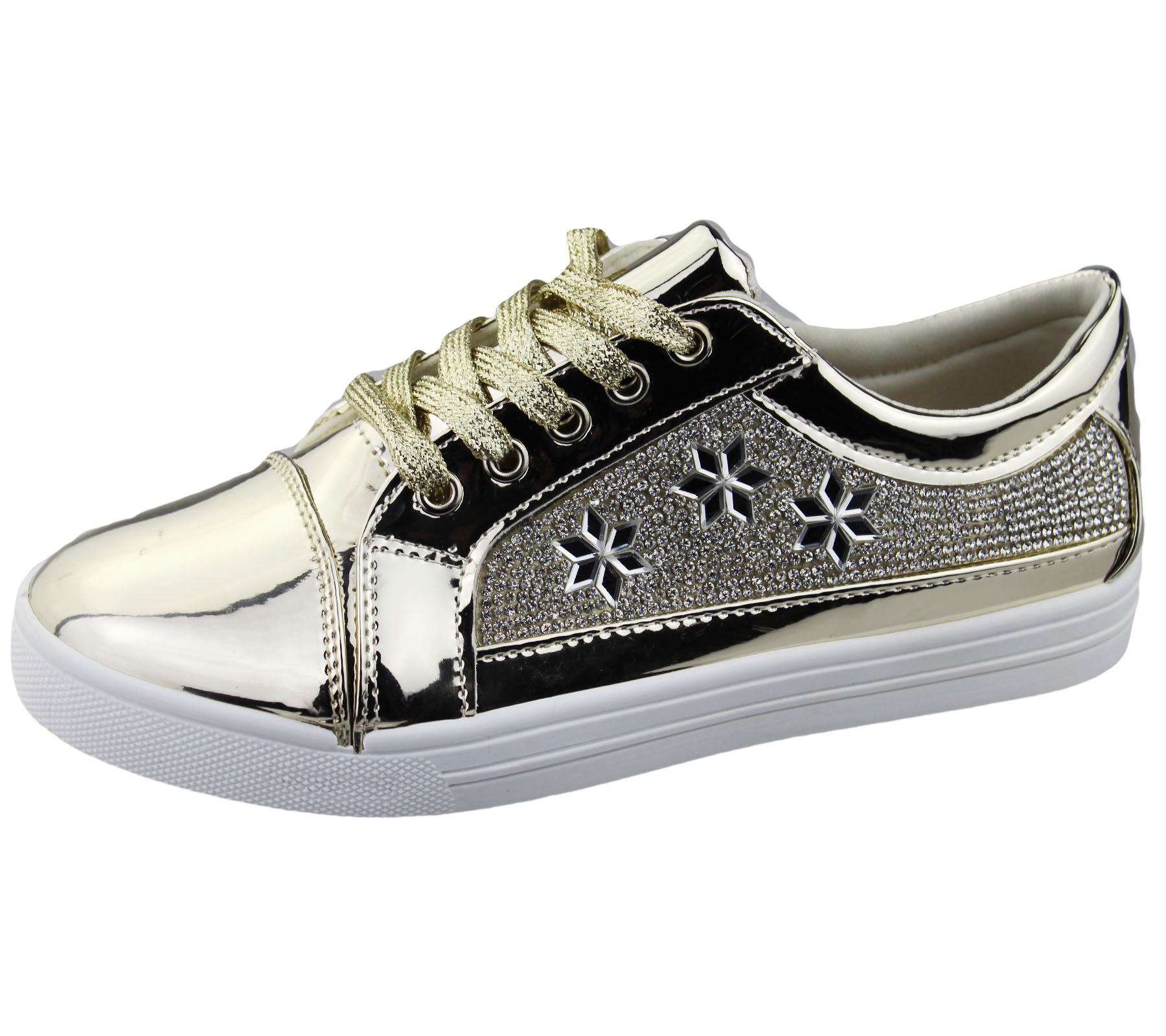 Da Donna Scarpe da ginnastica Pompe Piatti Donna Diamante Scarpe STILE MOCASSINO ESTIVE TELA