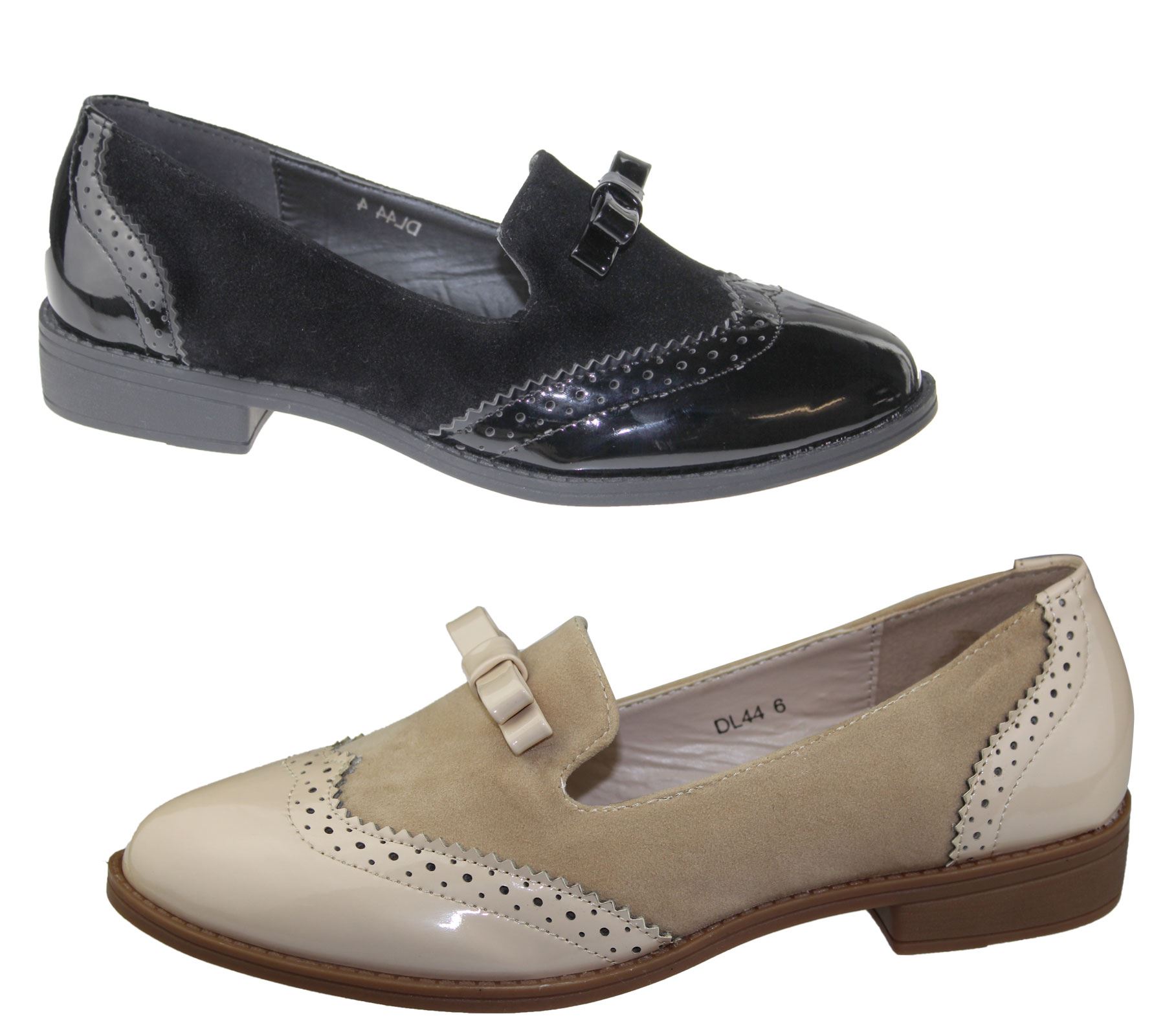 Womens Slip On Shoes Ladies Patent Suede Flat Oxford Loafers Brogues