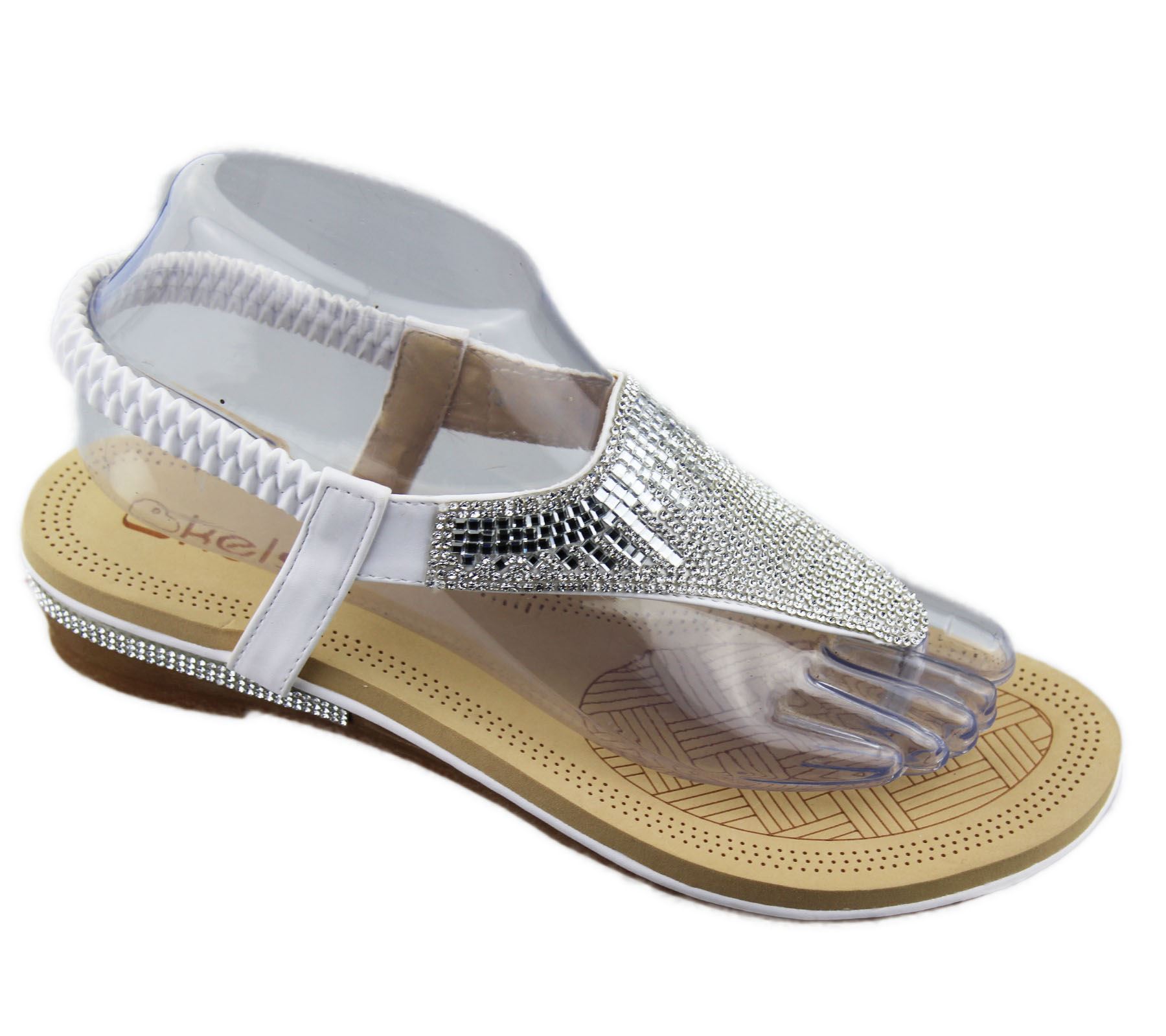 diamante flat sandals wedding