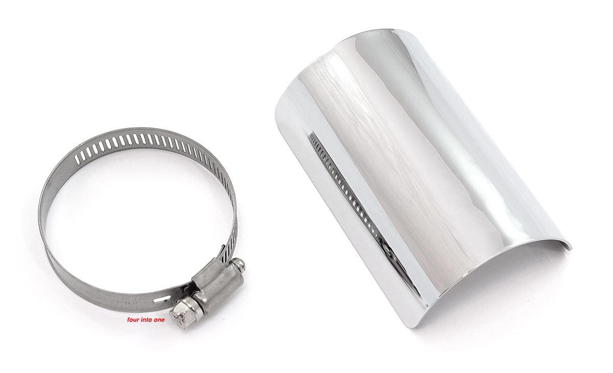 Emgo Universal 4" Inch Chrome Motorcycle Exhaust Heat Shield • 8003202