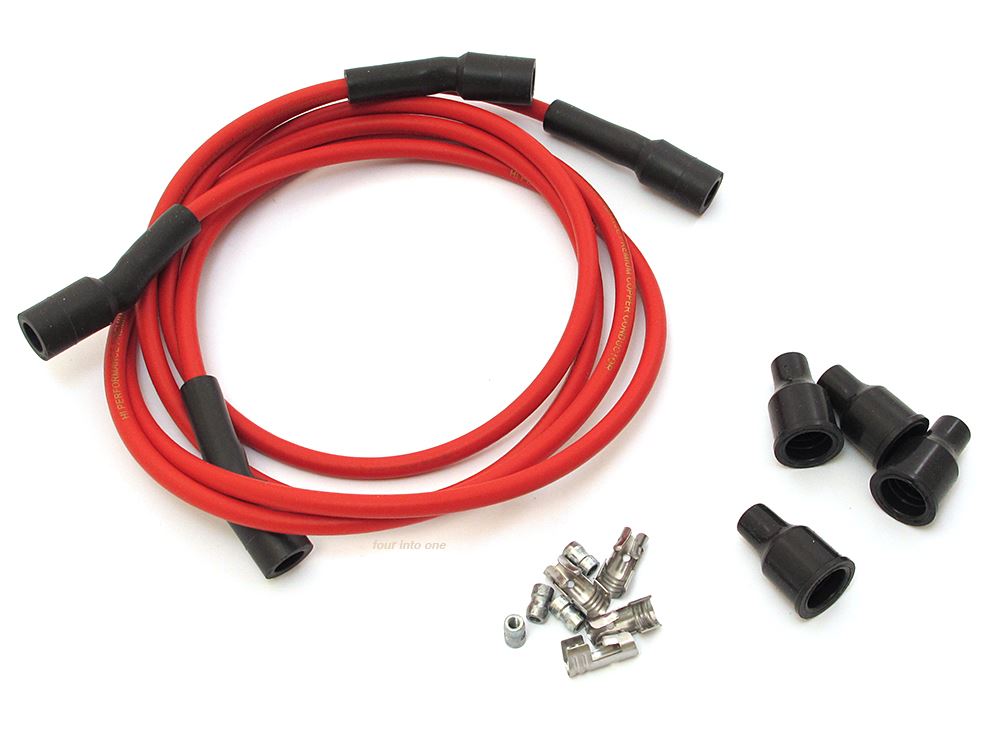 Dynatek Spark Plug Wires 7mm Copper Core Red Fits 2 or 4cyl