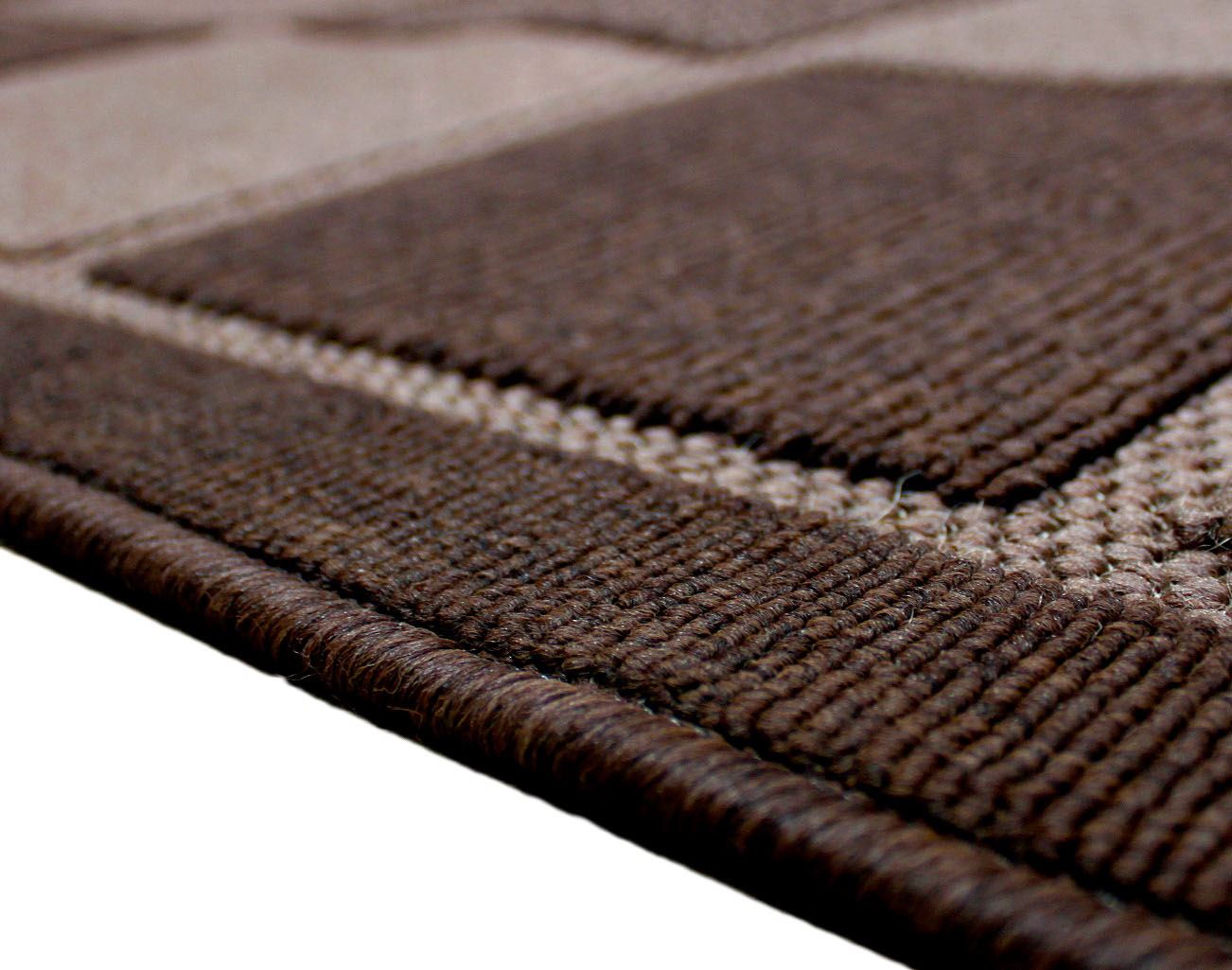 Checkered Brown or Cream [Extra Long] & [Extra Wide] Hallway Runner Rug 80x340cm eBay