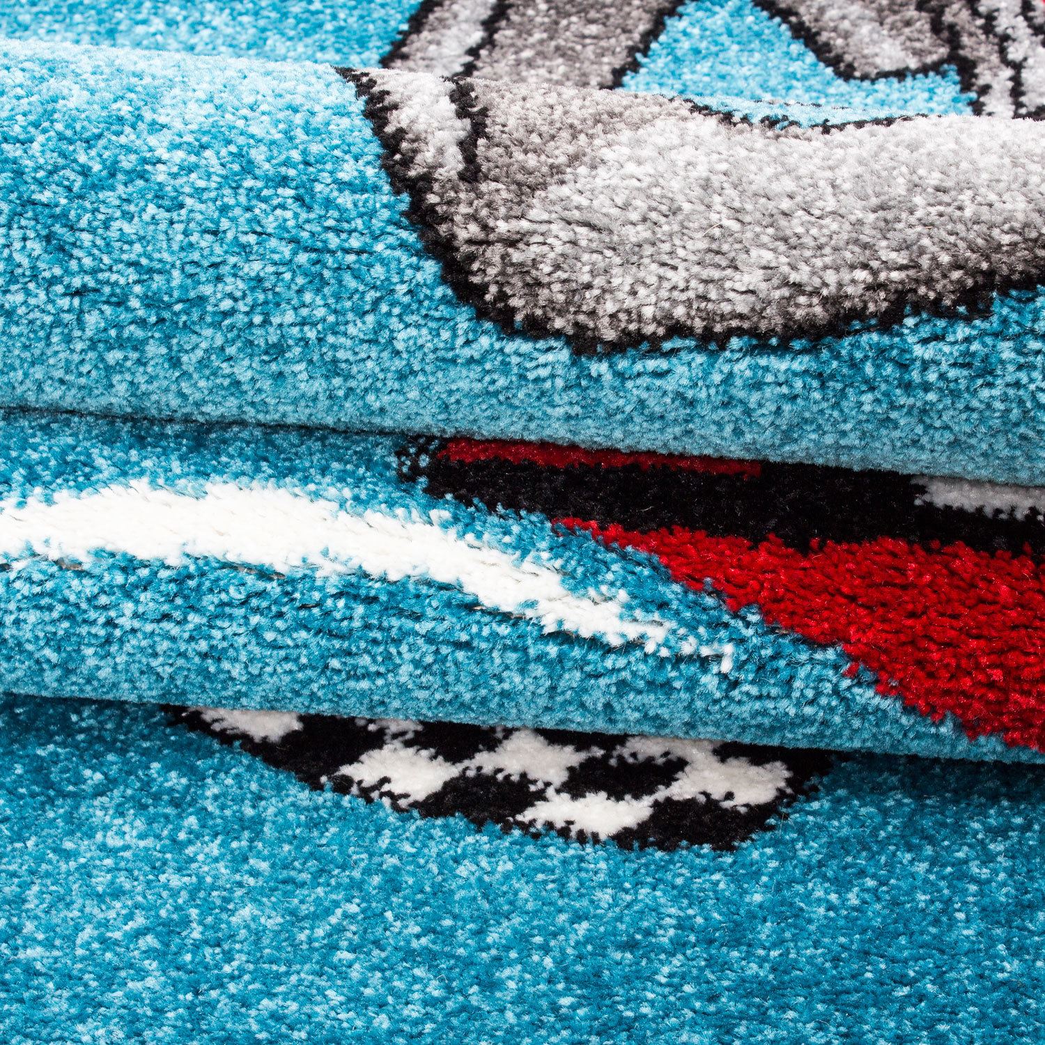 Kids Childrens Soft Quality Bedroom Blue Pink Car Rugs Extra Large