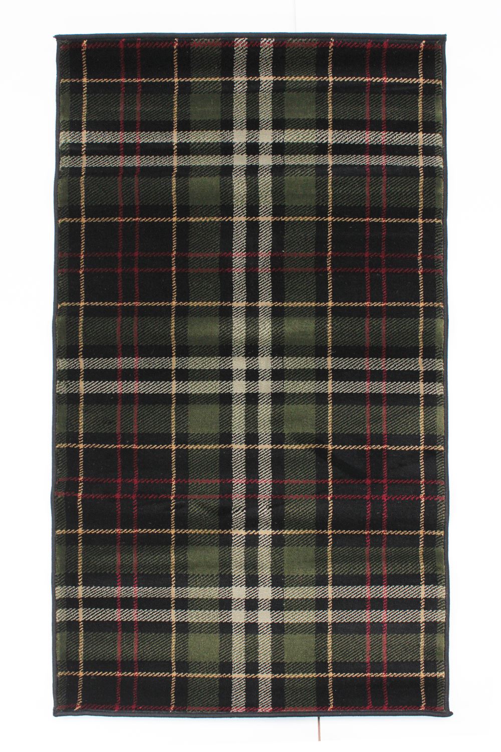Tartan Hard Wearing Quality Checkered Rug Soft Touch Red Green Beige