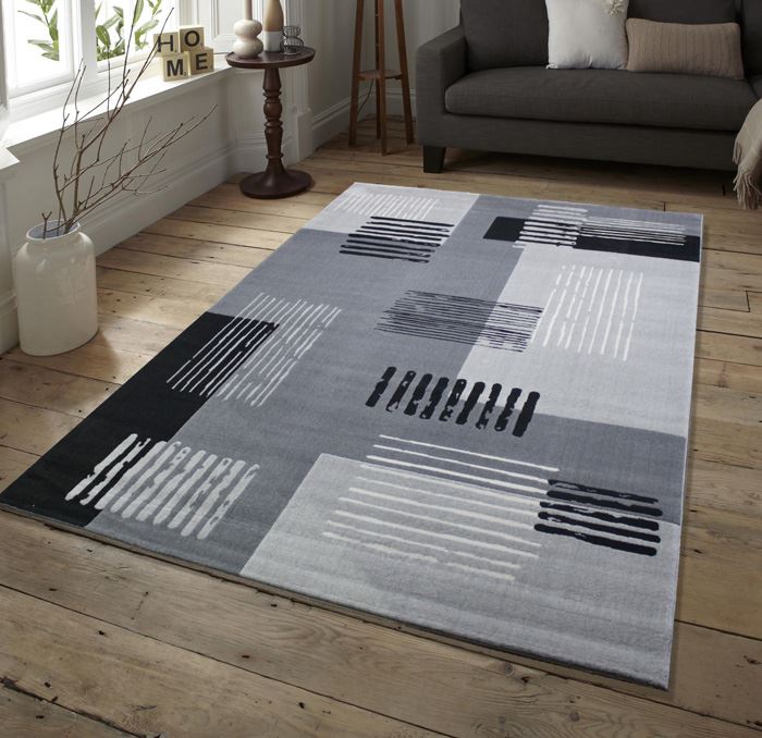 Qualité soft touch modern designs tapis tapis noir rouge blanc ... Tapis gris et rouge