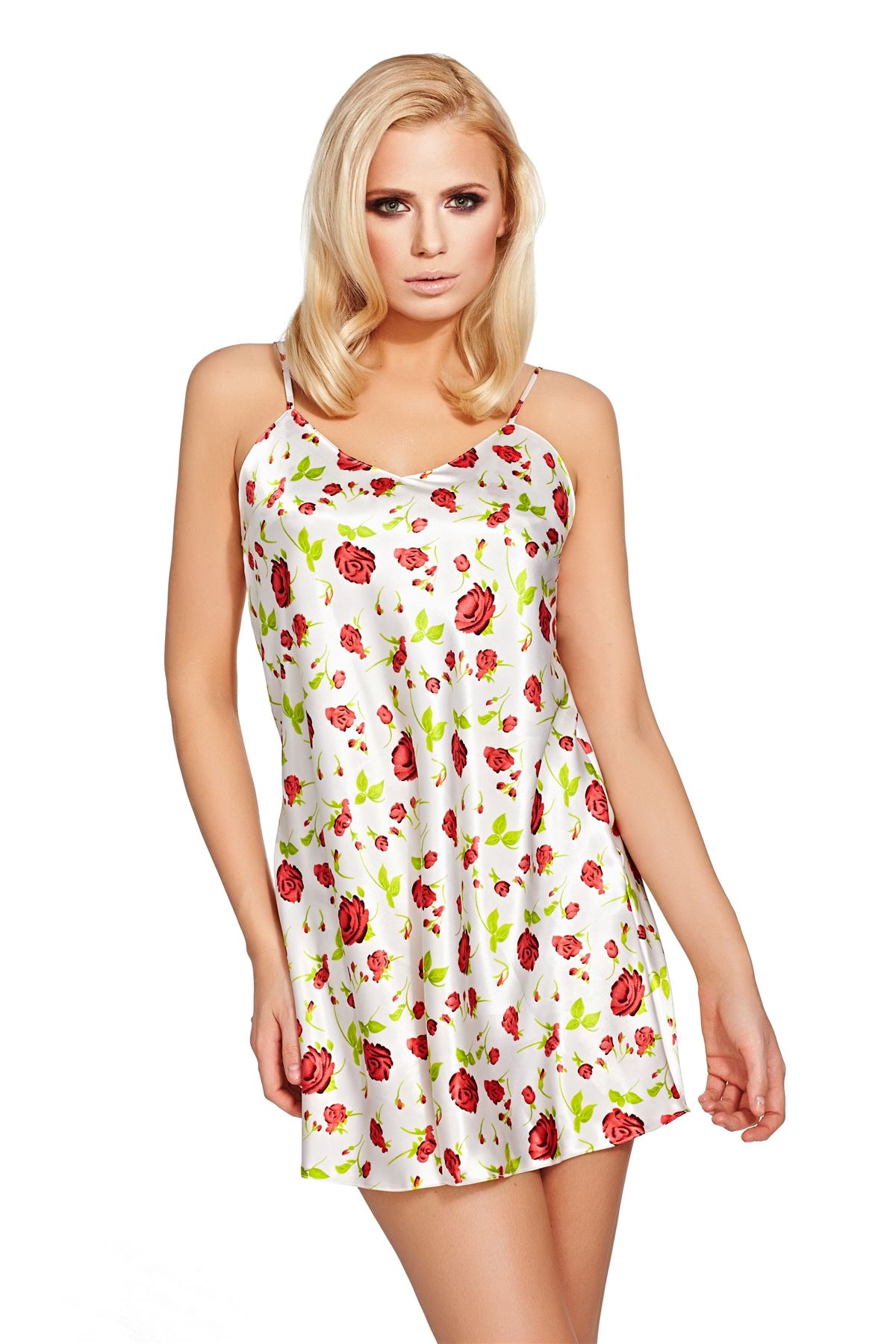 Postero PN001 Luxury Satin Babydoll Chemise Nightdress Nightgown