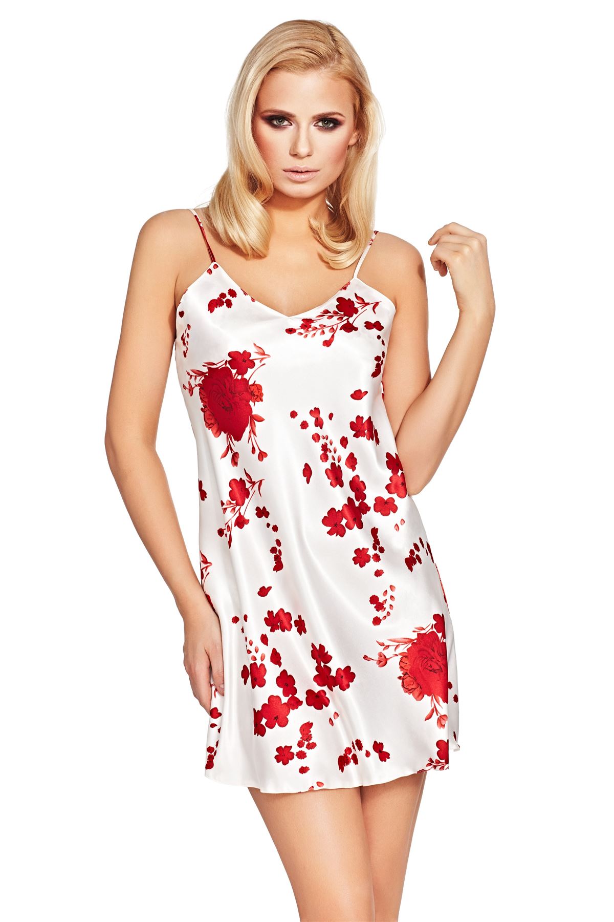 Postero PN001 Luxury Satin Babydoll Chemise Nightdress Nightgown