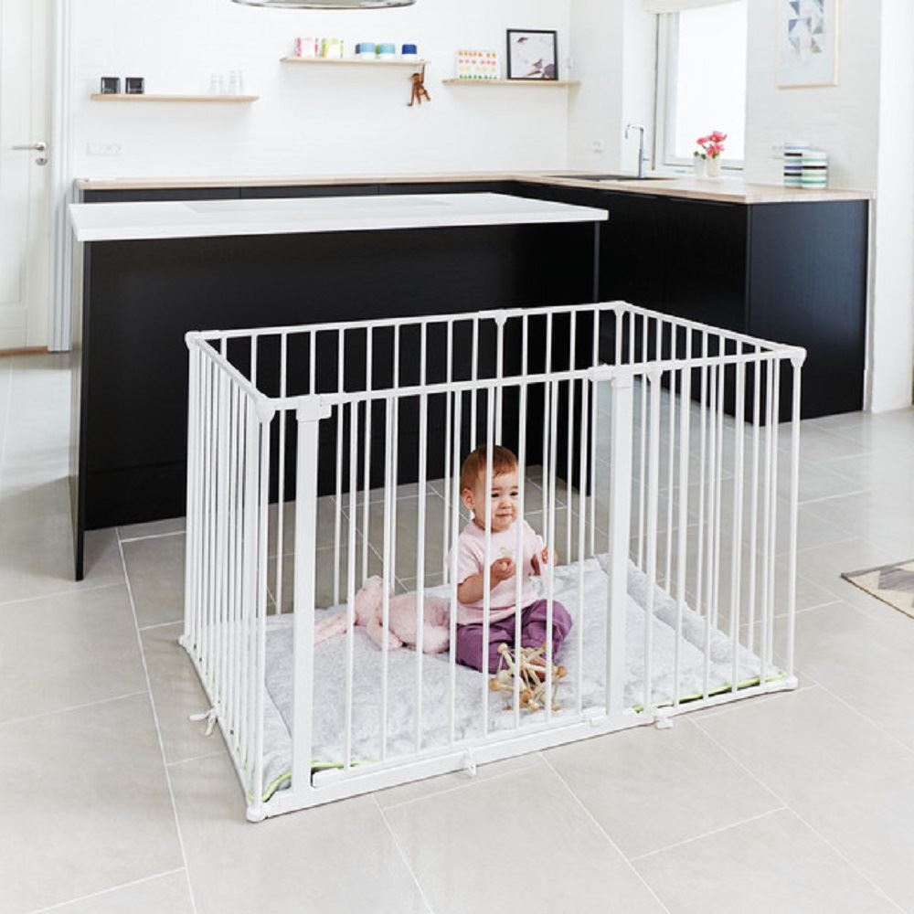 BabyDan Square ParkaKid White Metal Playpen & Play mat Room Divider