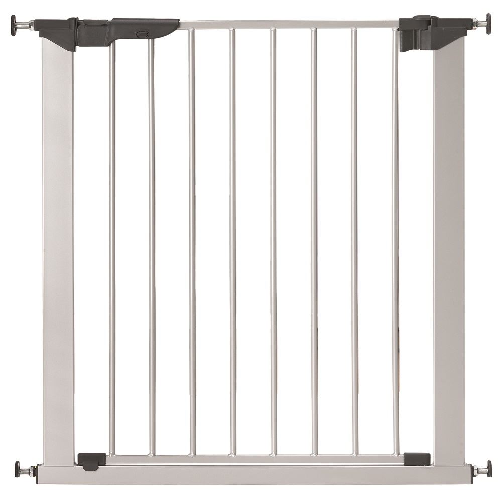 Safetots No Screw Metal Stair Gate Silver Pressure Fit Safety Baby