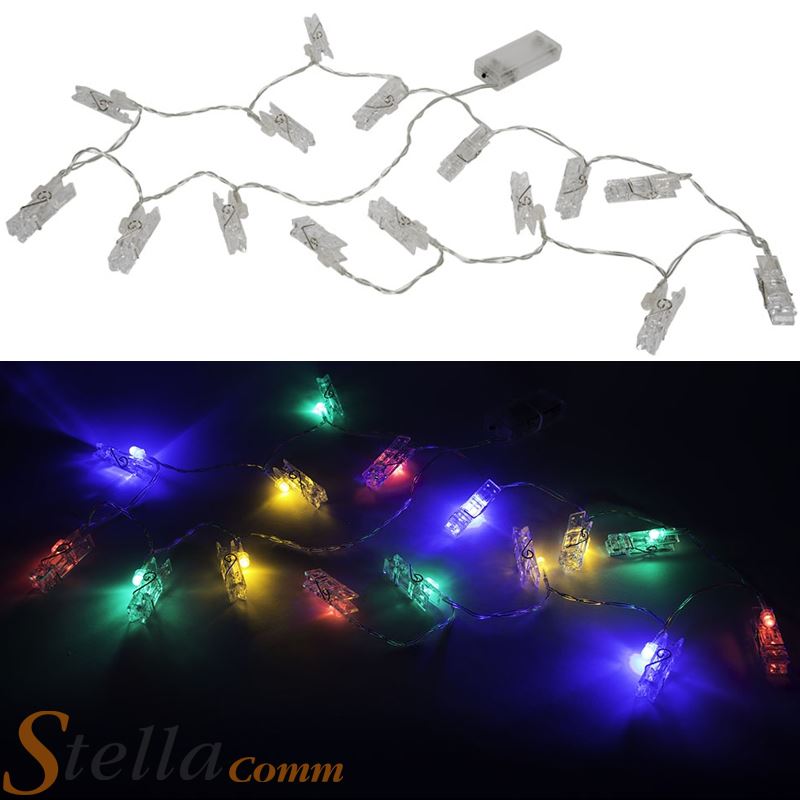 Peg Lights 15 Multi Colour LED Fairy Light String Message With 52 Letter Cards eBay