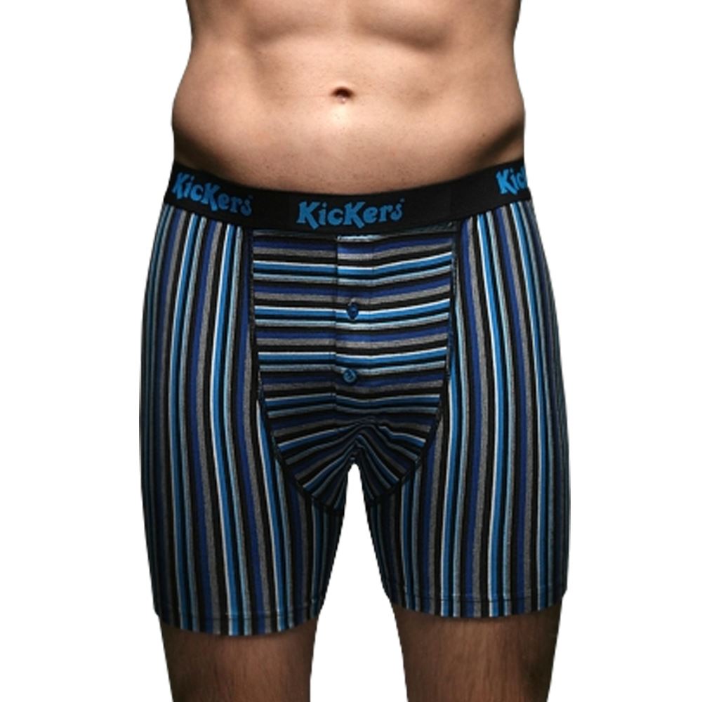 Mens Kickers Cotton Boxer Shorts Trunks Underwear With Button Fly S M L