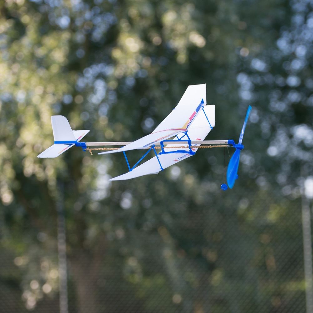 Sky Touch II Rubber Band Powered Glider Plane Biplane Kit Aircraft