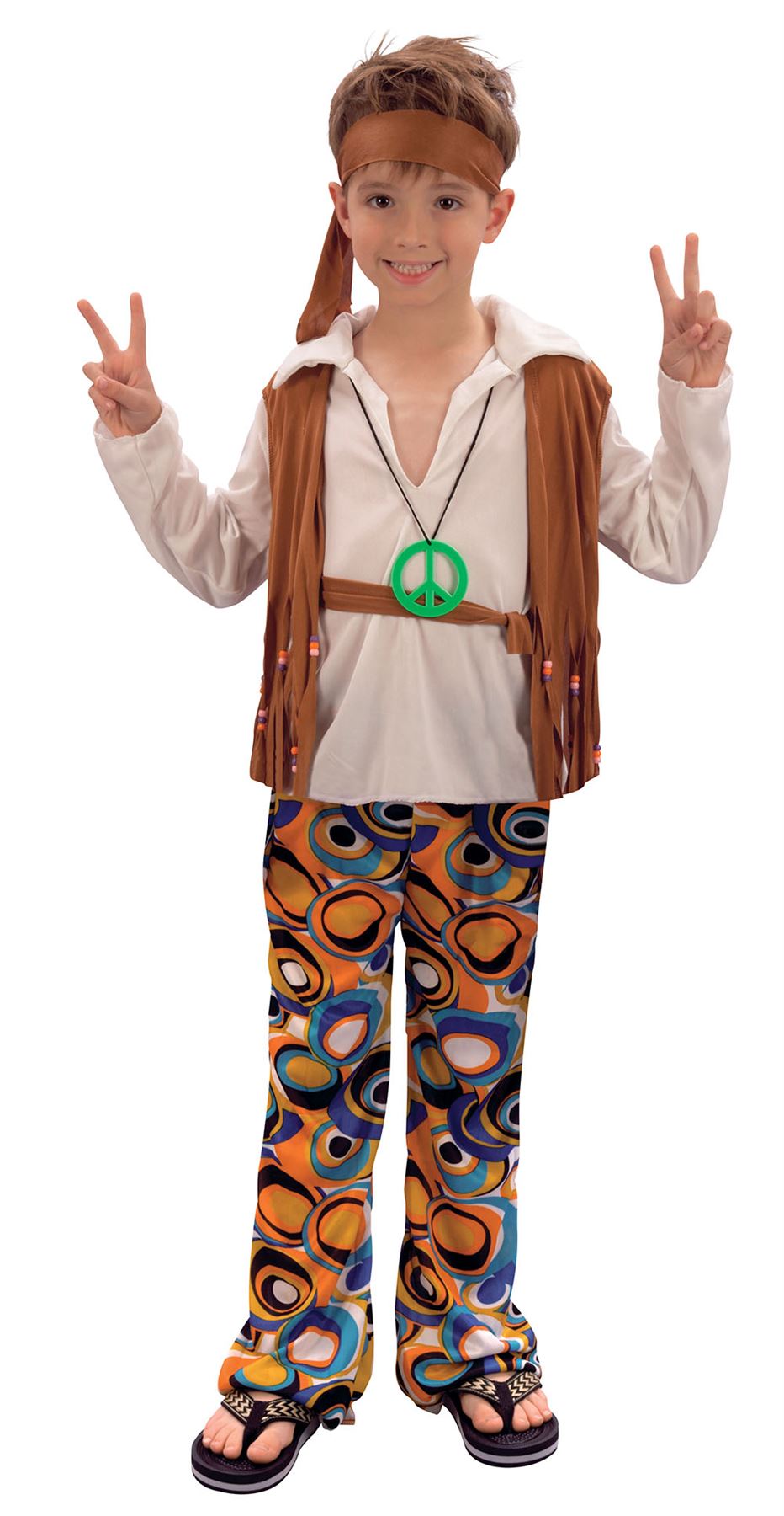 Boys 60s 70s Groovy Hippy Hippie Fancy Dress Costume Kids Outfit eBay