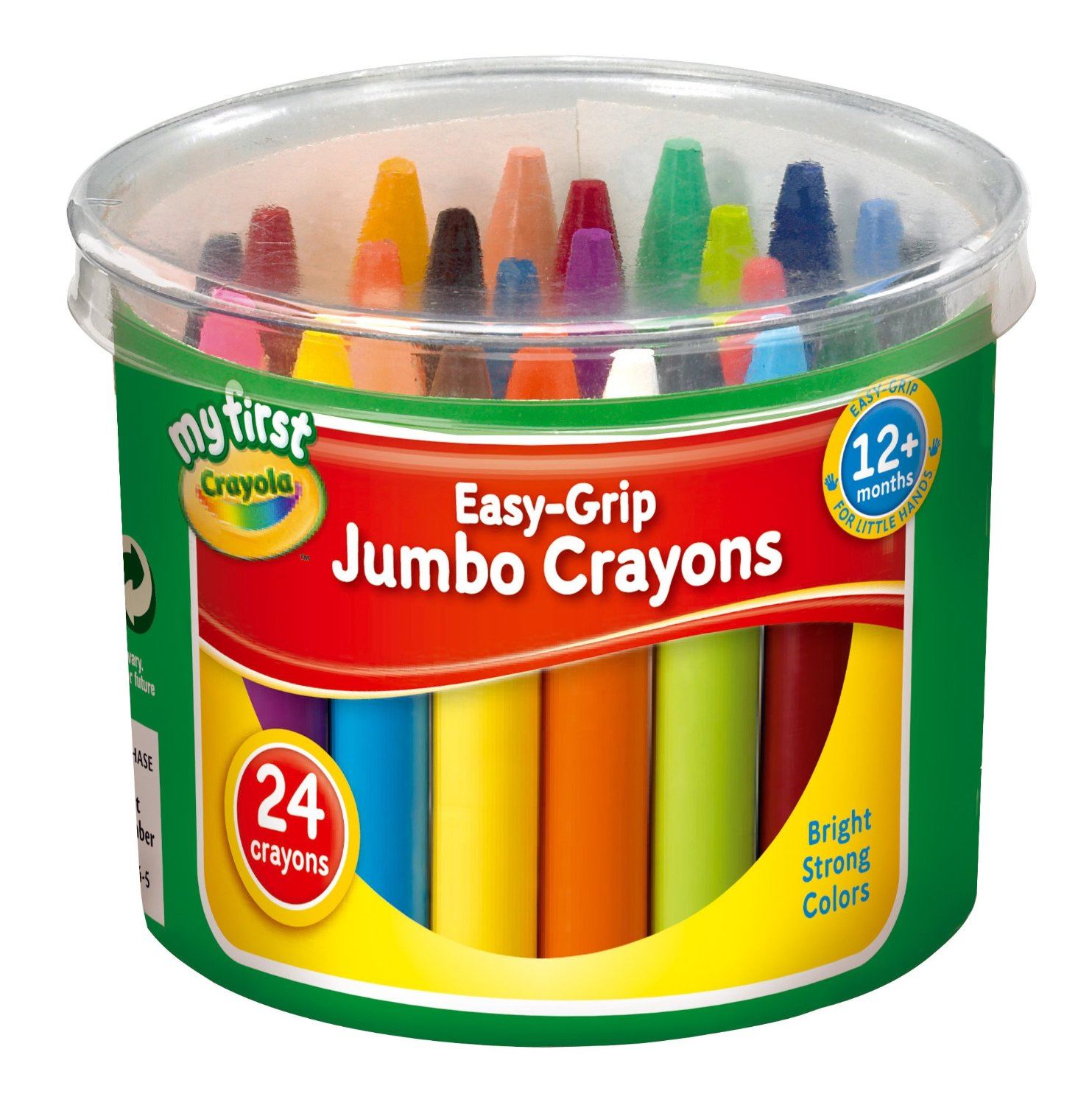Tub Of 24 Crayola My First Jumbo Wax Crayons Kids Easy Grip Chunky