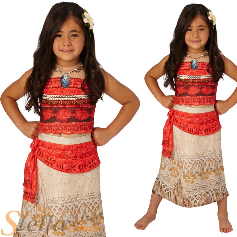 De Lujo Para Niñas Moana Disfraz Disney Hawaiian Princesa ...