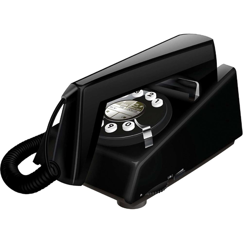 Geemarc Trimline Trim Line Retro Home Phone Push Button Dial BLACK eBay