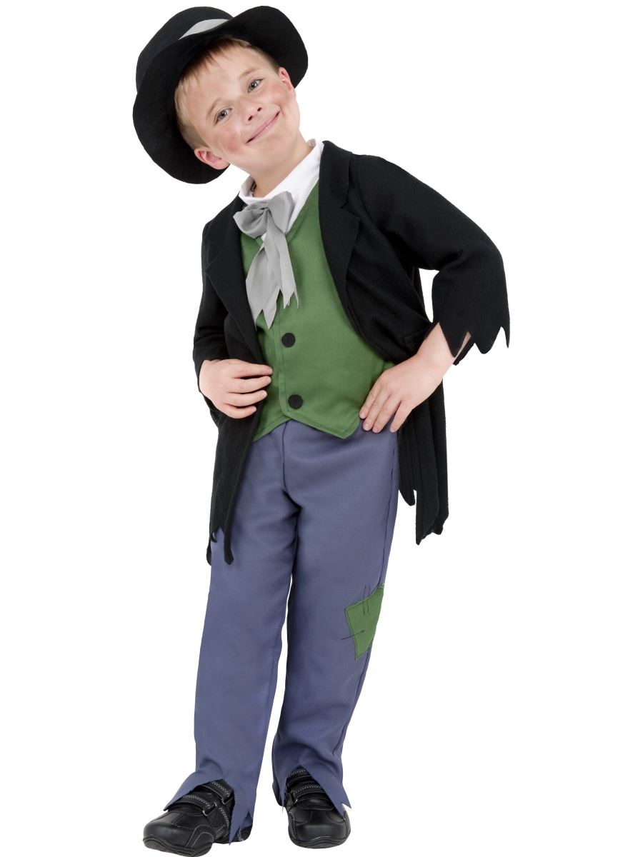 Boys Victorian Artful Dodger Costume Oliver Twist Book Fancy Dress 