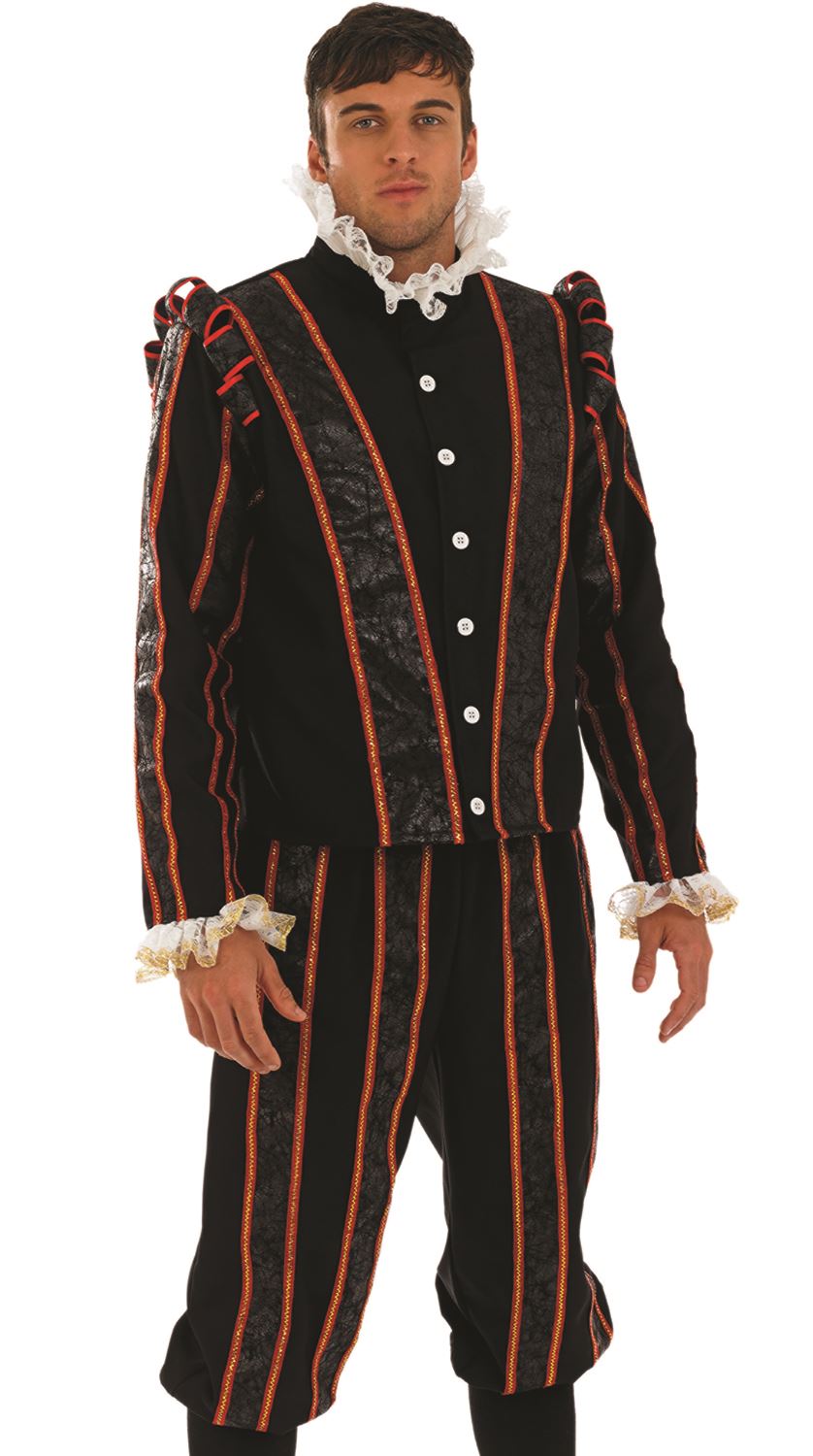 Earl Tudor Blackadder Outfit Medieval Adult Mens Fancy Dress Costume