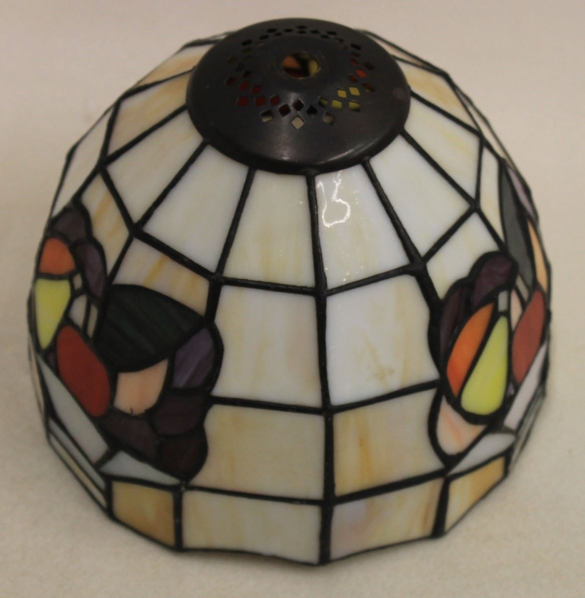 Vintage Tiffany Style Stained Glass Table Lamp Light Shade Fruit Bowl