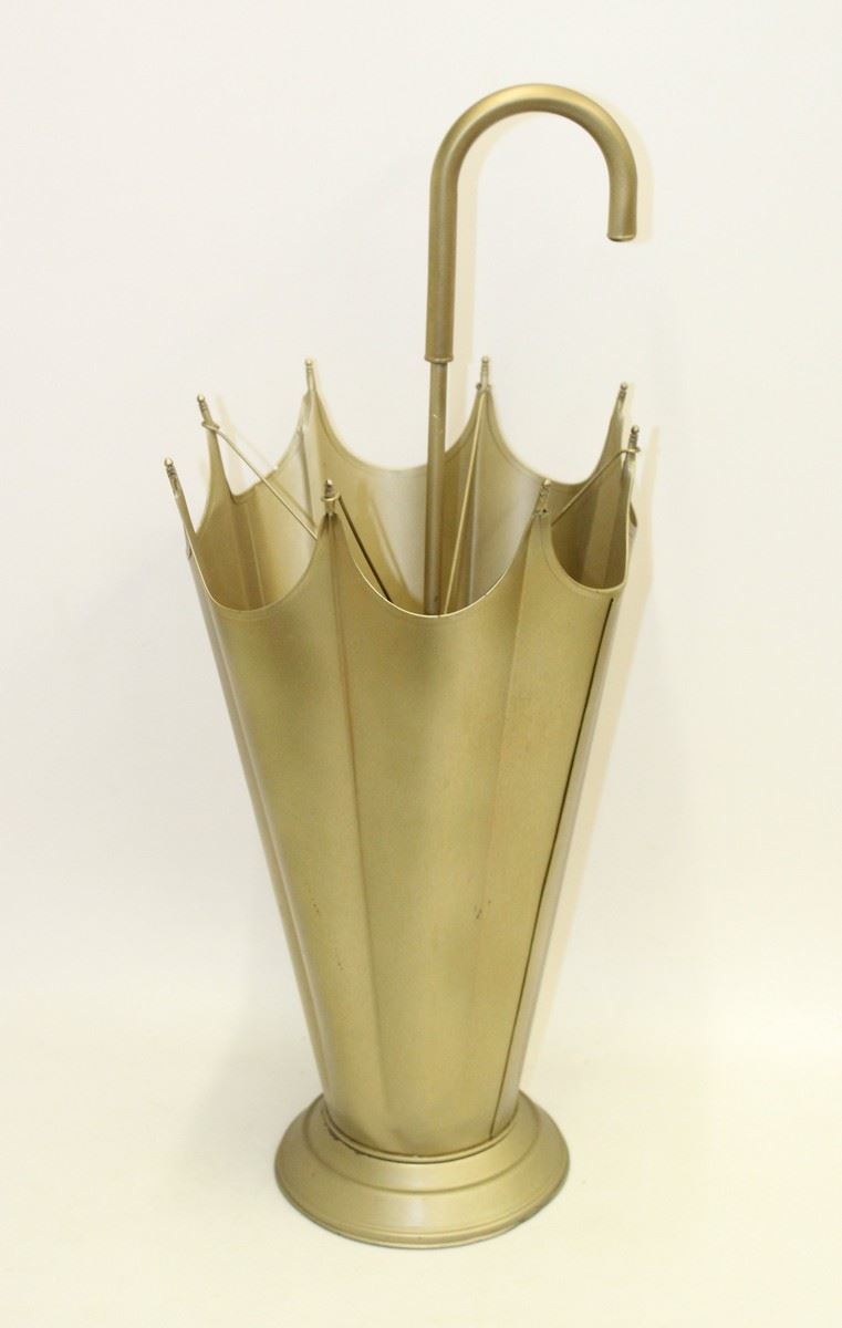 Vintage MidCentury Brass Umbrella Shaped Hallway Brolly Stand Curved Handle eBay