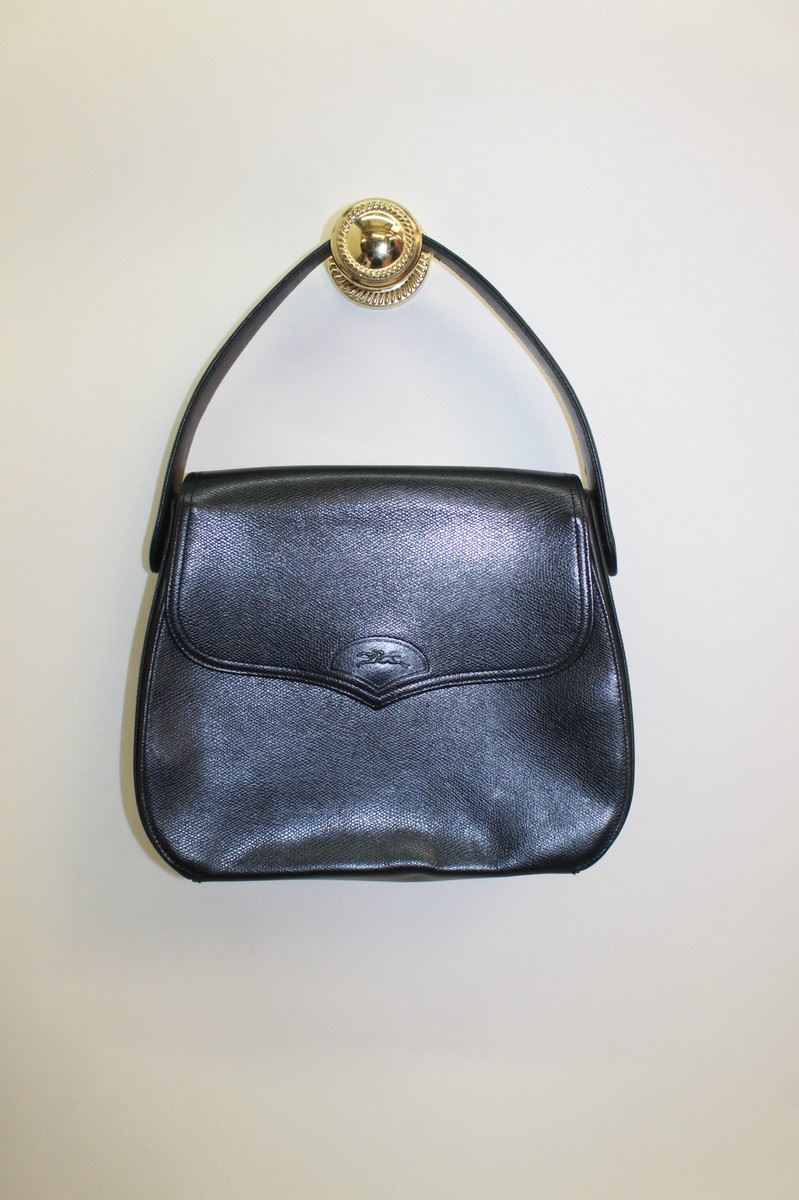 longchamp black bag with strap