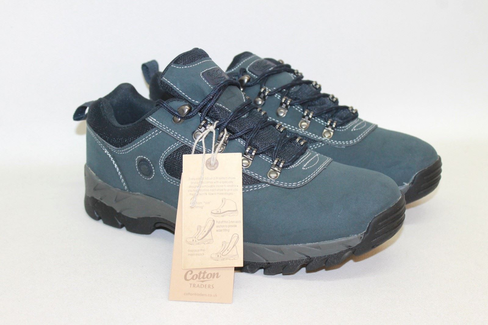 NEWCOTTONTRADERSLadiesNavyBlueLaceUpWalkingTrainerShoesSize