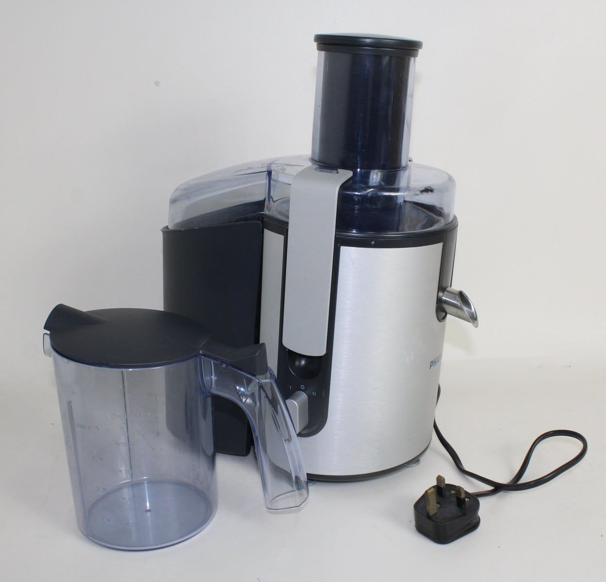 PHILIPS HR1861 Anodised Aluminium 700W 2L Pulp Container Juicer w 1.25L