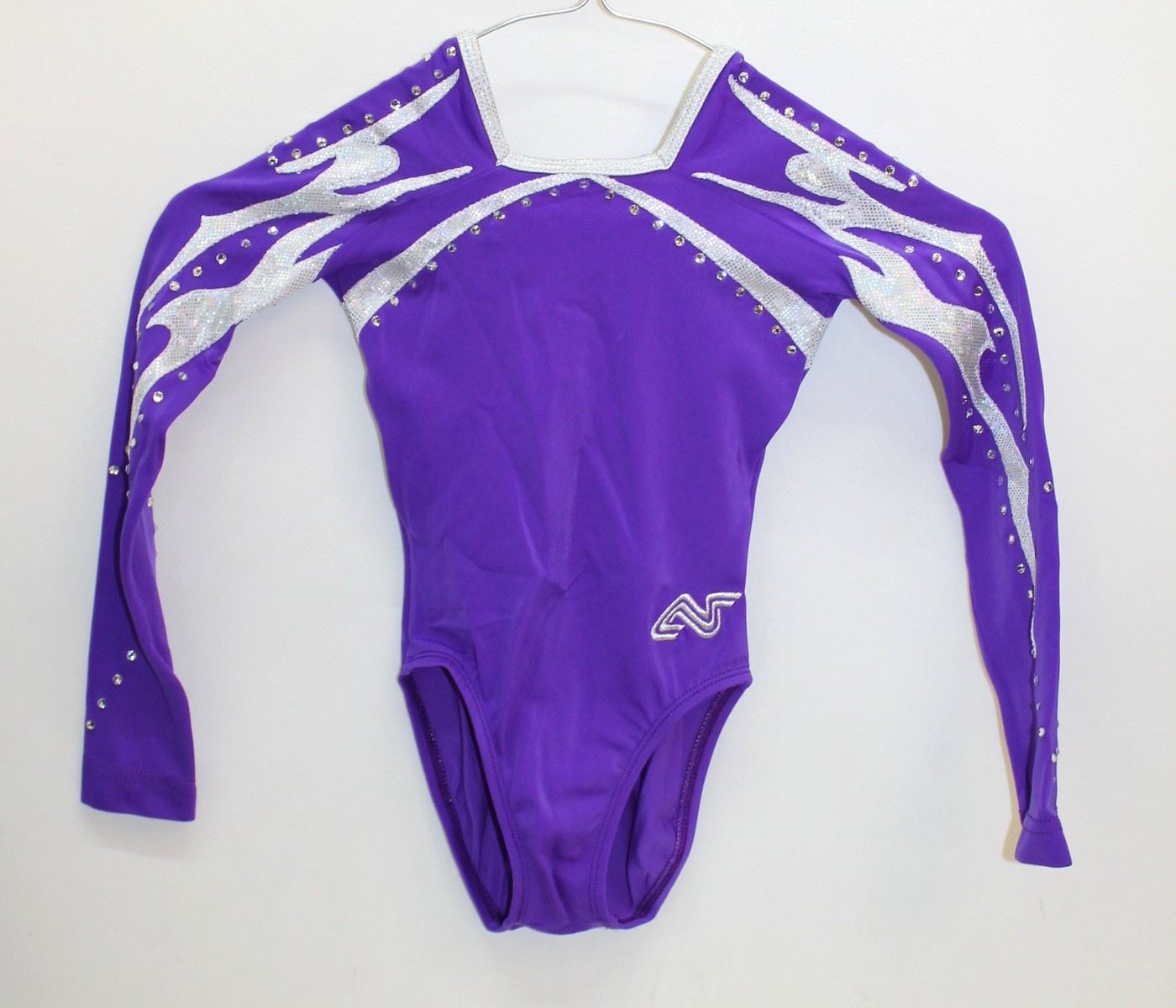 ALPHA FACTOR Girls Purple & Silver Long Sleeve Competition Gymnastics