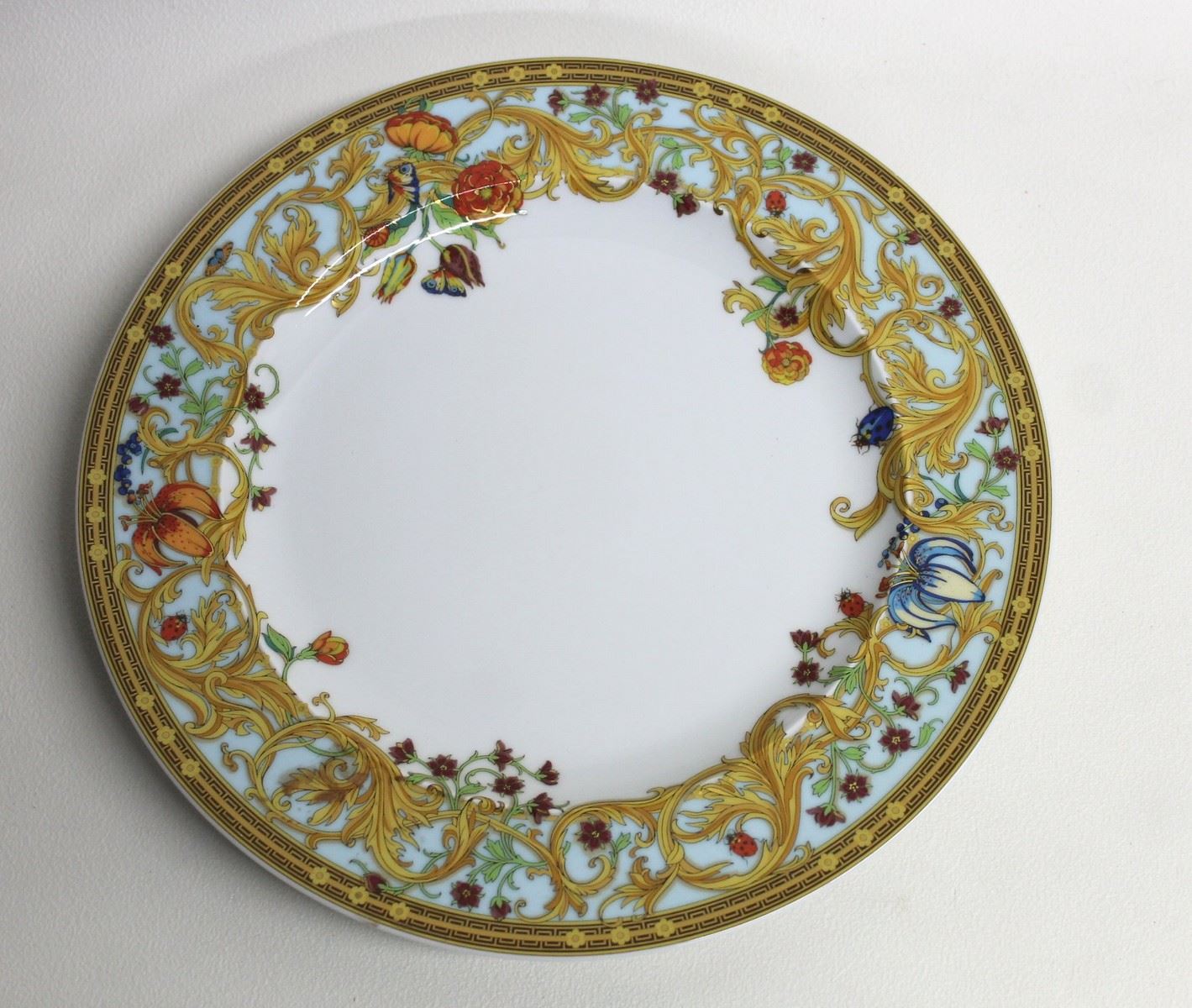 VERSACE Rosenthal Blue Le Jardin Des Papillons Pattern 27cm China
