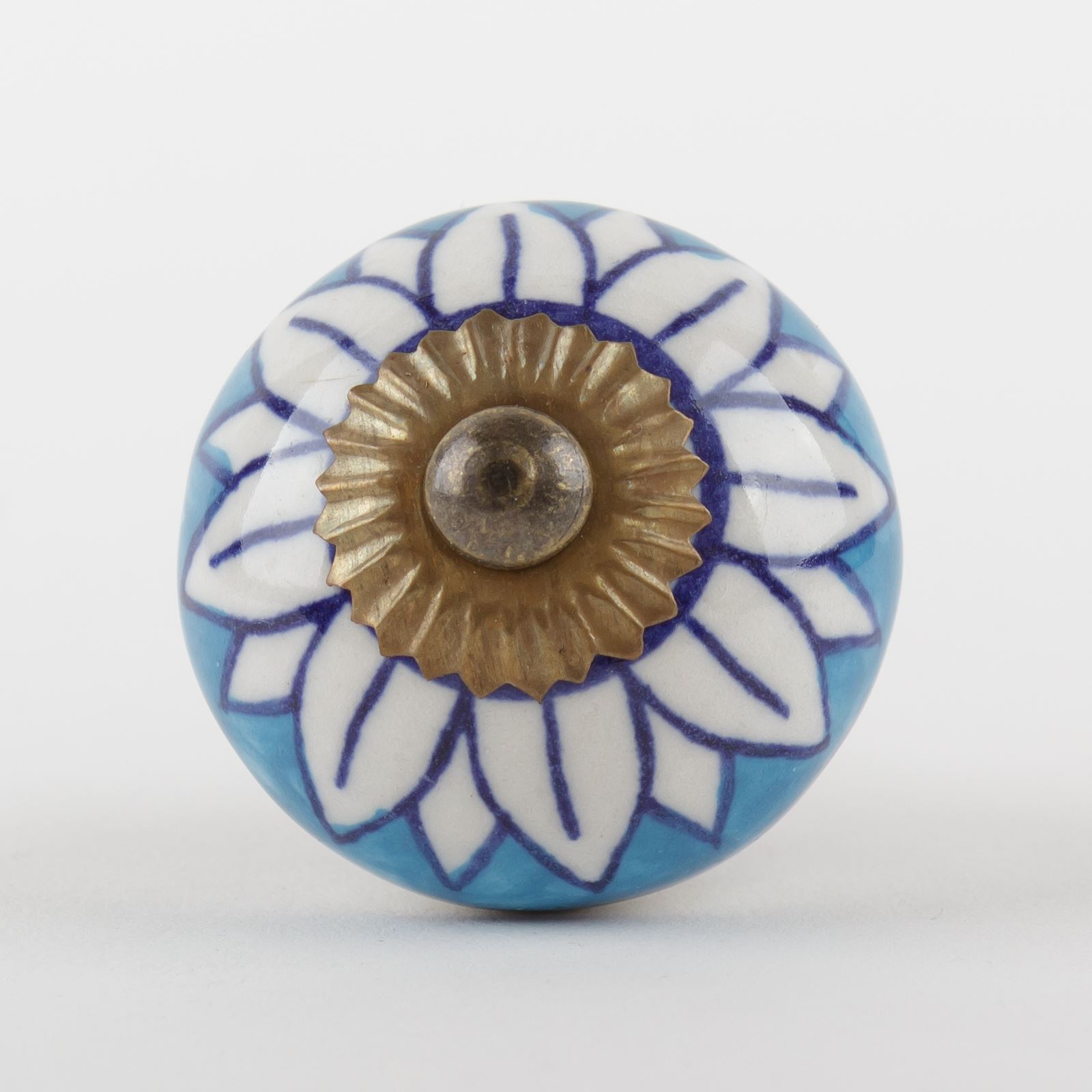 Blue White Navy Ceramic Door Knobs Handles Furniture Drawer Pulls
