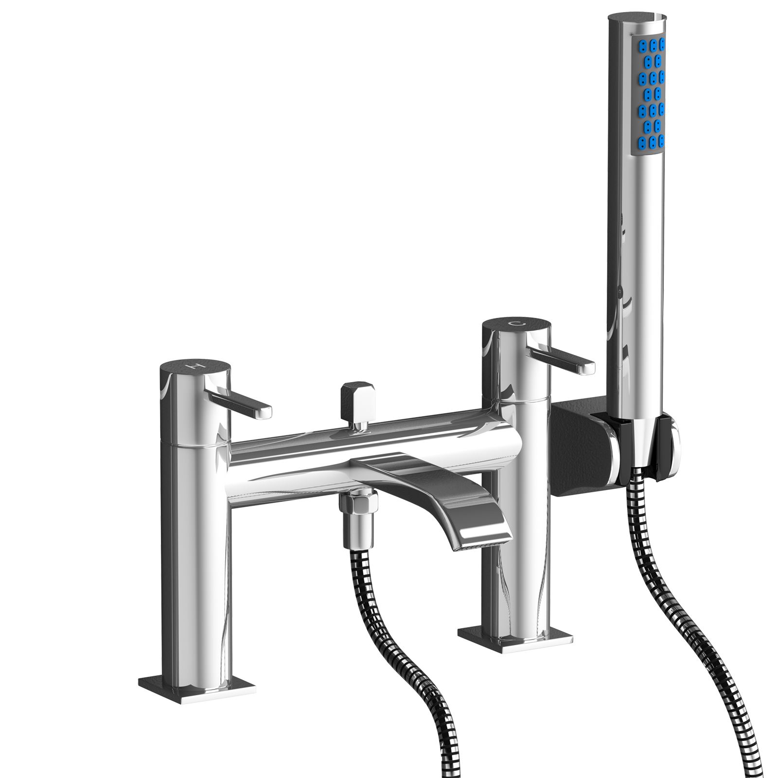 Modern Chrome Brass Monobloc Sink Bathroom Filler Bath Mixer Tap Handheld Shower