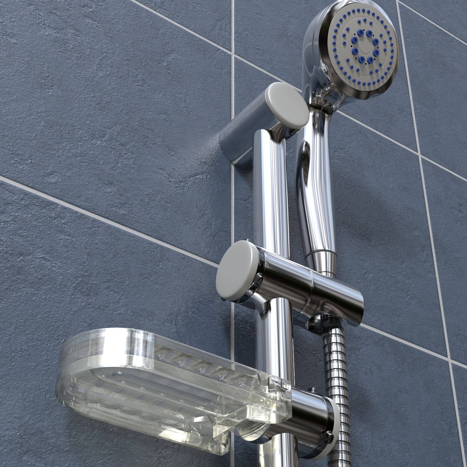 ROUND or SQUARE TWIN HEAD THERMOSTATIC SHOWER MIXER CHROME BATHROOM
