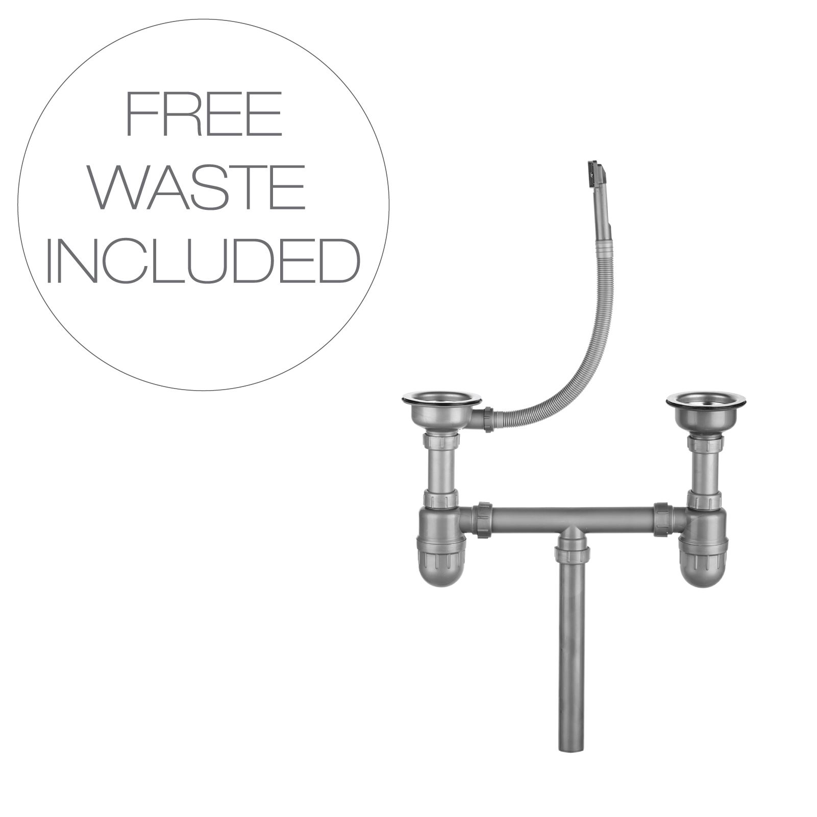 1.5 One & Half Bowl Stainless Steel Kitchen Sink with Tap, Drainer