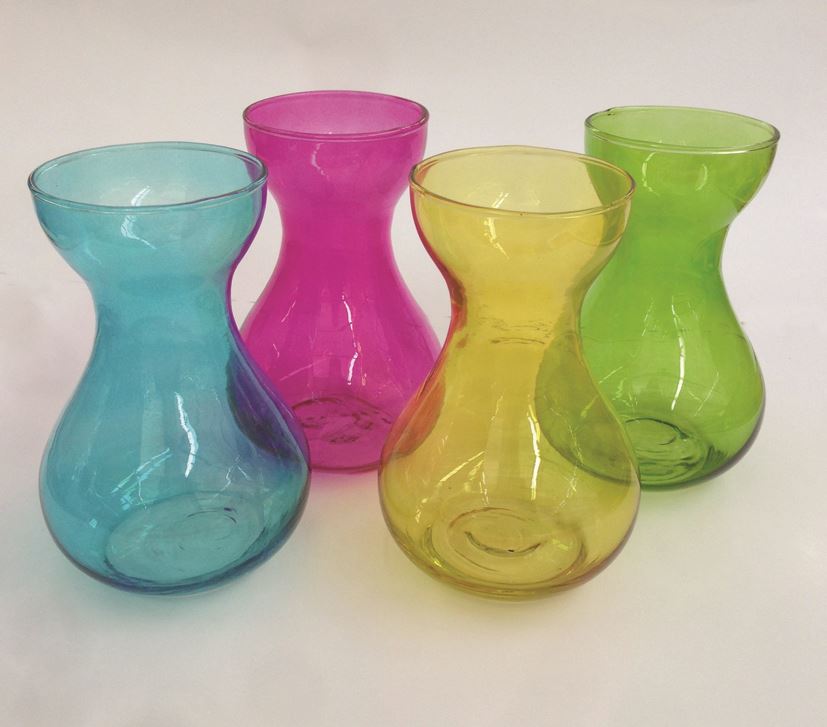 Hyacinth Bulb Carafe x 2. Attractive coloured glass bulb vase. eBay