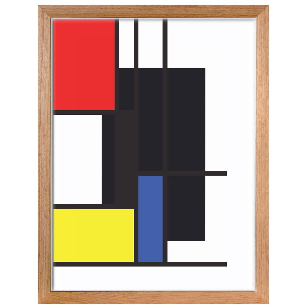 Oak Wood Framed Inspired Modern Print 1 Fine Wall Art Office Room