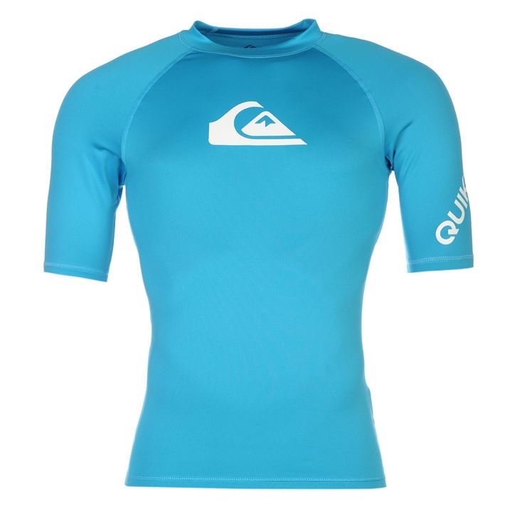 Quiksilver Mens Swimming T Shirt Rash Vest Water Sports Top Short