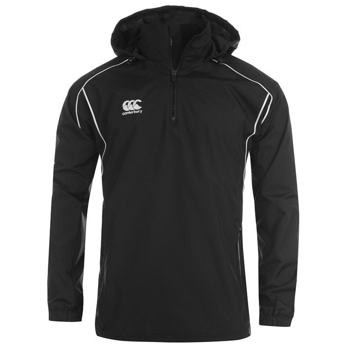 Canterbury Mens Quarter Zip Rain Training Rugby Sport Hooded Zipped Top