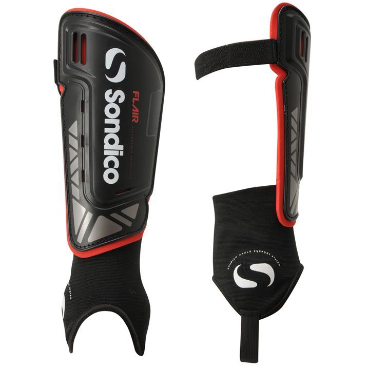Sondico Unisex Flair Ankle Football Shin Guards Pads Durable Shell
