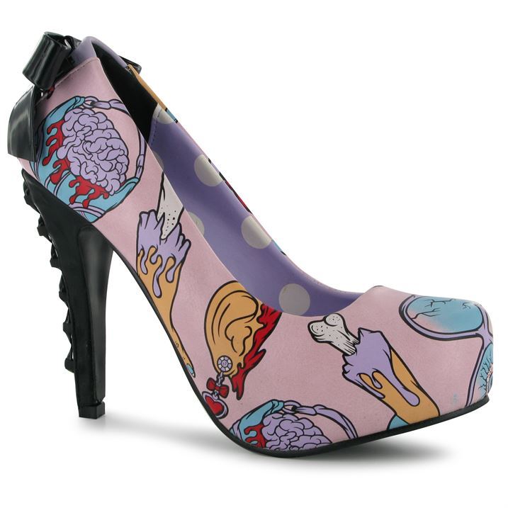 Iron Fist Womens Platform Heels Ladies Unique Design Printed Shoes