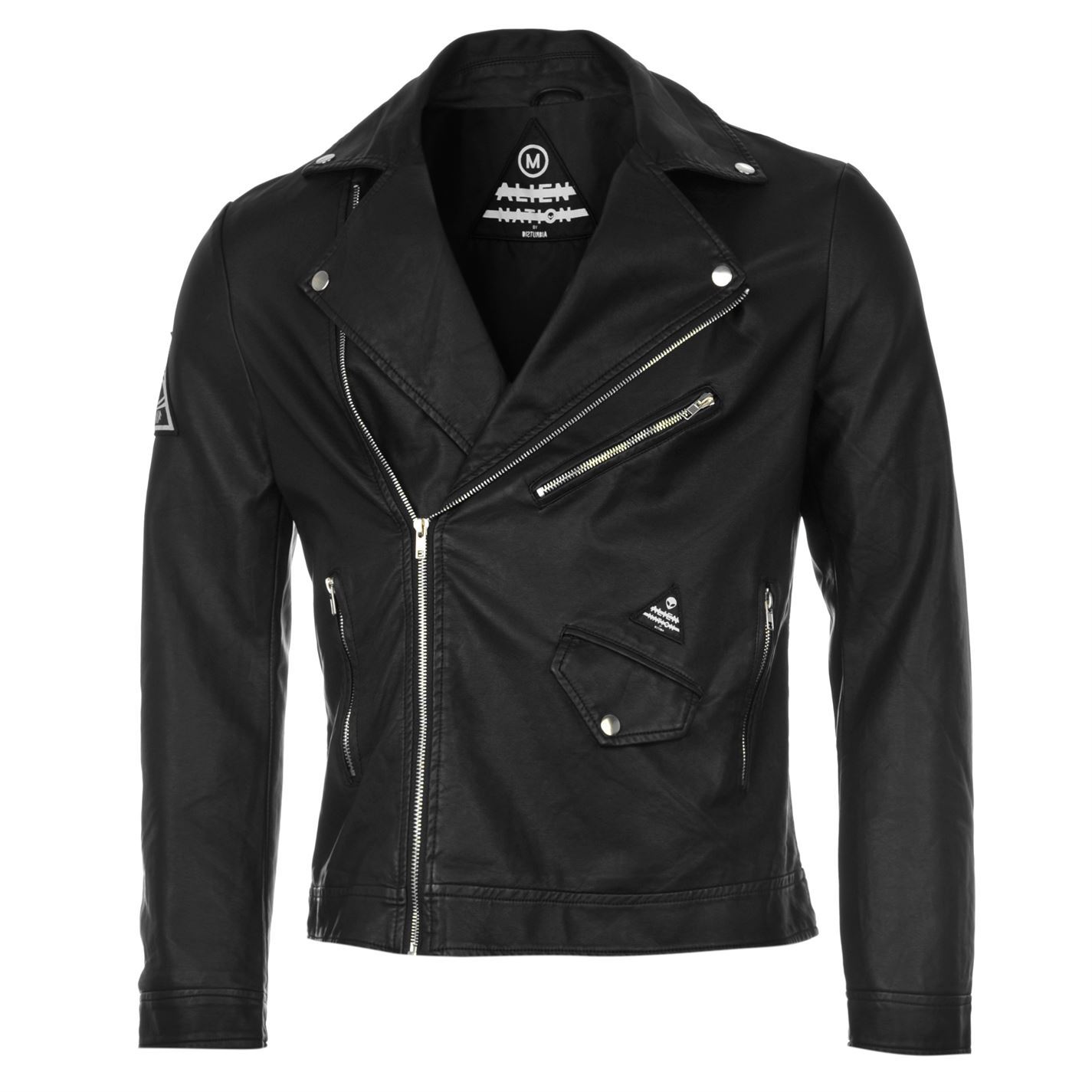 Disturbia Mens Gents Leather Jacket Full Side Zipper Pockets Disturbia Mens Gents Leather Jacket Full Side Zipper Pockets Outdoor Wear