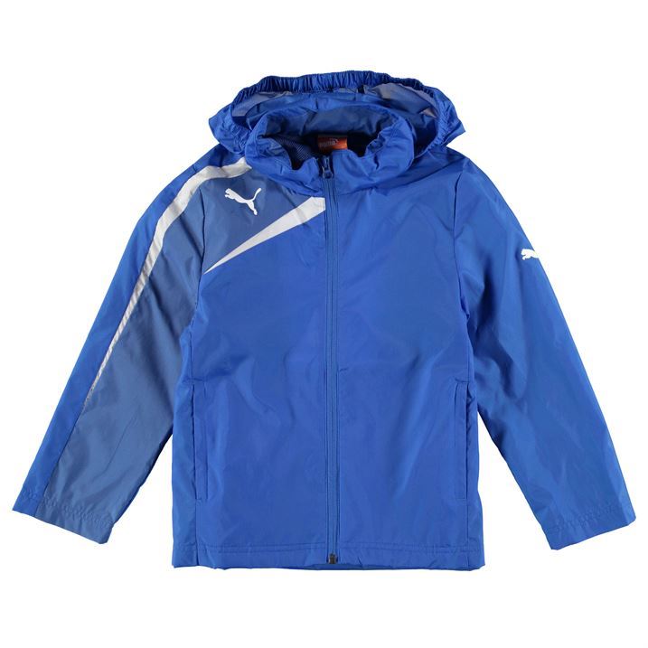 Puma Kids Juniors Boys Sprt Rain Jacket Coat Top Long Sleeve Zip Fastening