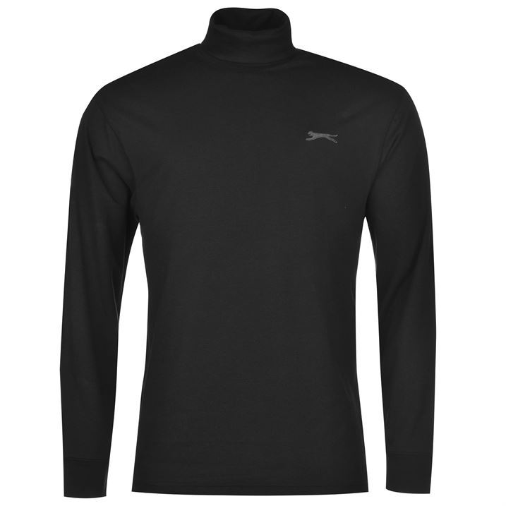 Slazenger Mens Gents Top Logo Jumper OTH Long Sleeve Roll Neck Clothing | eBay