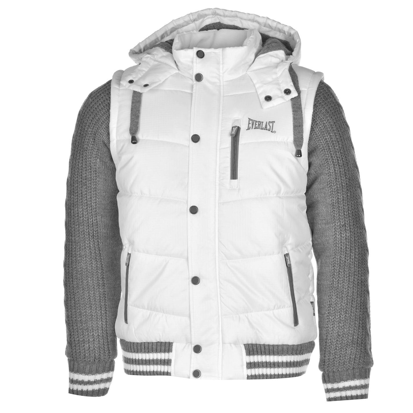 Everlast Mens Knitted Sleeves Padded Jackets Coat Top Hoody Hoodie