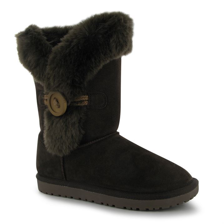 SoulCal Womens Button Ladies Snug Boots Winter Shoes Faux