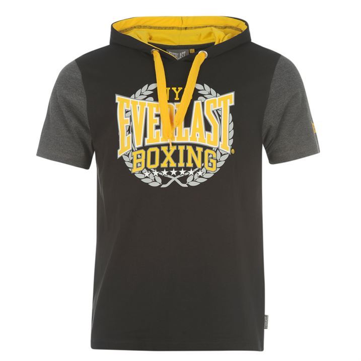 Everlast Mens Clothing Short Sleeve Hooded Top Tee T Shirt Mock Layer