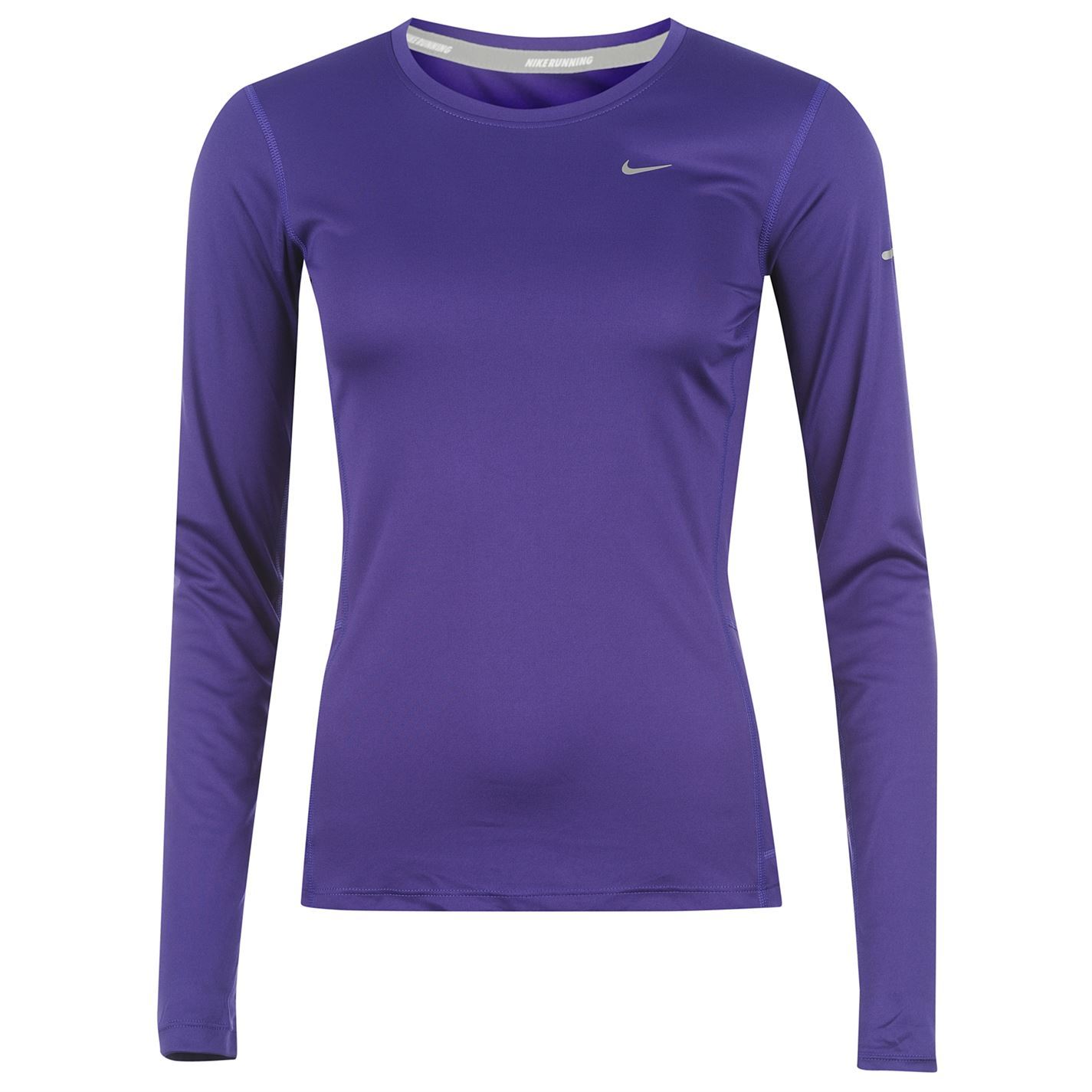 Womens Nike Miler Long Sleeved Running Top - Pink | Camisetas nike, Nike, Camisetas