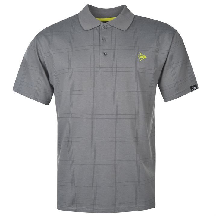 Dunlop SS Check Print Golf Polo Shirt Mens Gents eBay