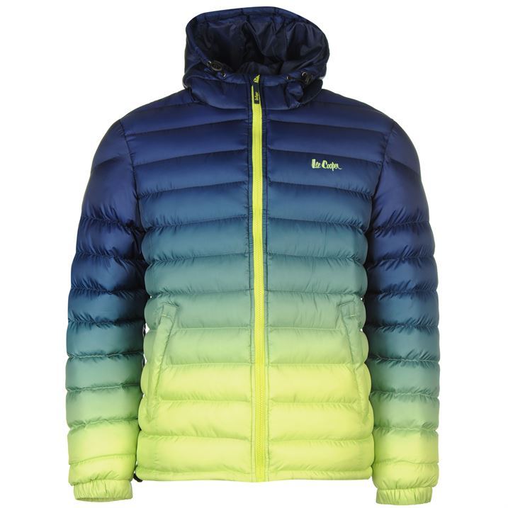 Lee Cooper Mens Gradient Jacket Print Lightweight Chin Guard Hooded