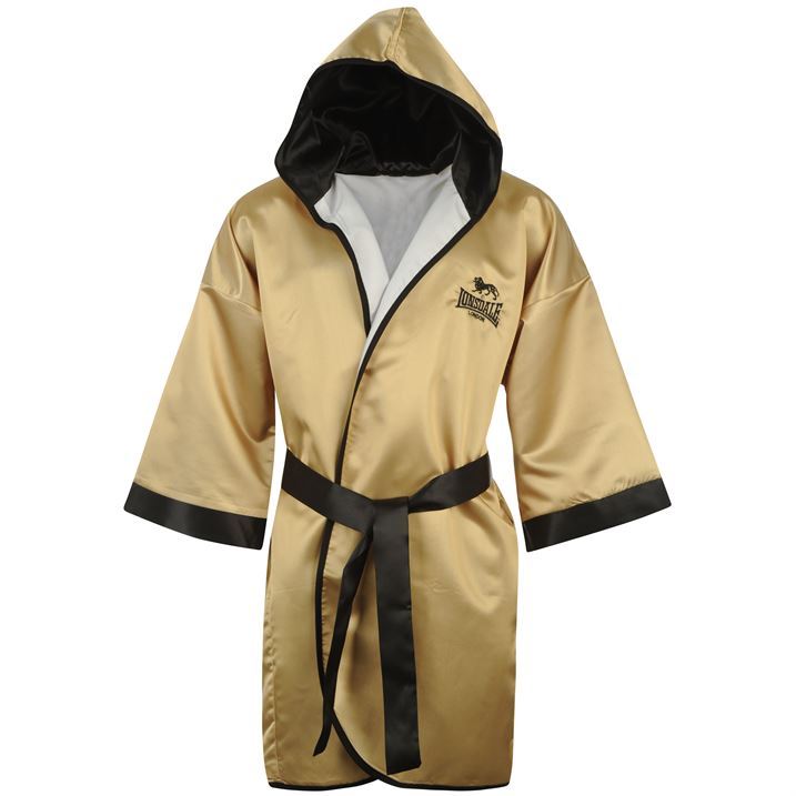 Lonsdale Mens Contest Boxing Gown Robe Professional Lined Hood eBay
